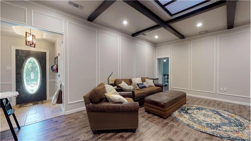 Premium flooring, coffered ceiling, fresh paint