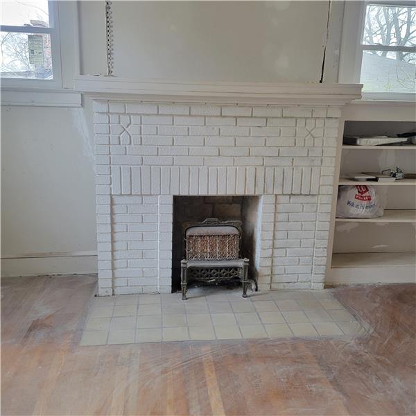 Beauty of solid brick fireplace