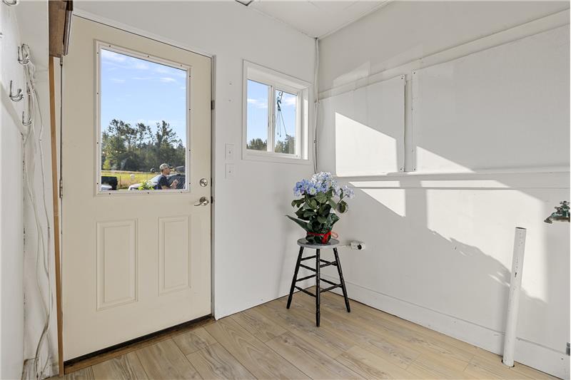 Laundry area and backdoor
