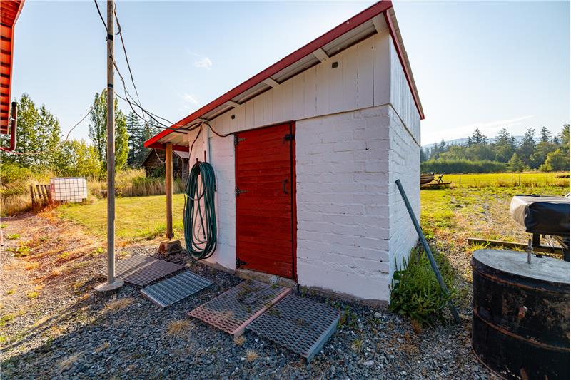 Cinder block pump house