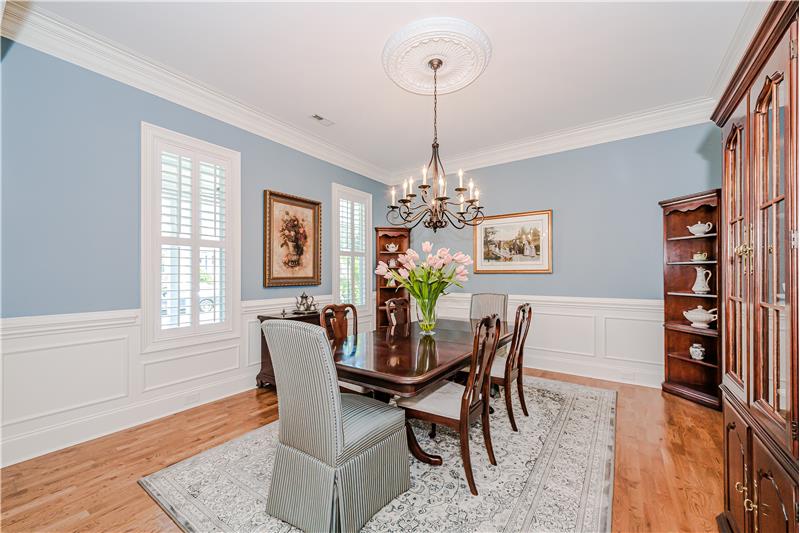 Elegant, formal dining room perfect for more formal entertaining and holiday gatherings.