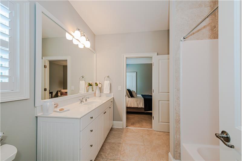 Jack & Jill bathroom with multiple access points... from two bedrooms and hallway.