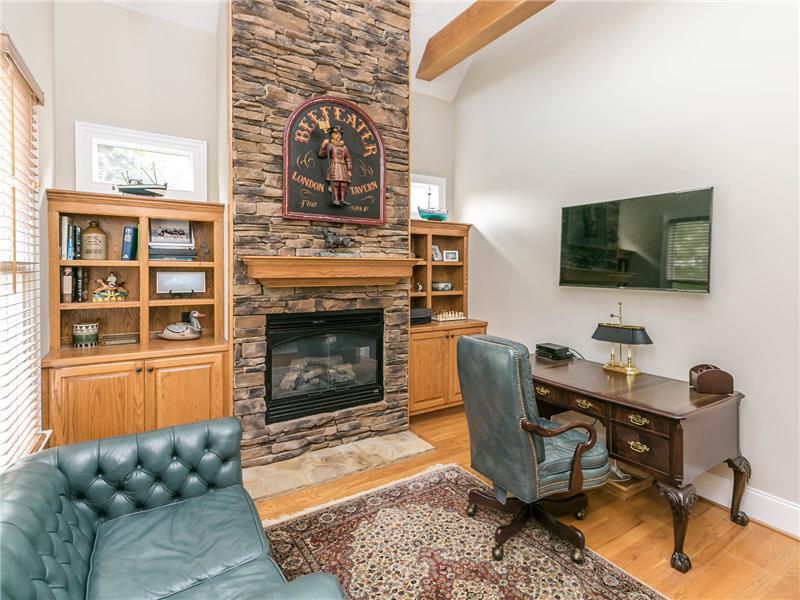 Vaulted Ceiling & Beams in Study