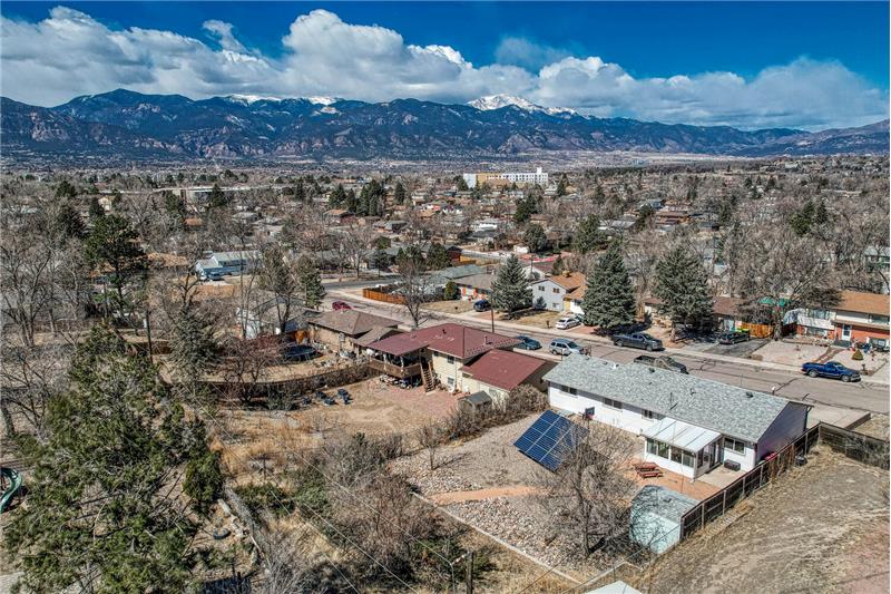 Aerial view of home and mountain views