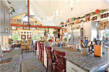 view from kitchen to great room/dining room