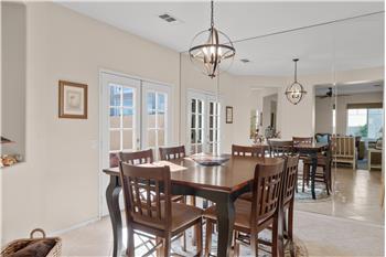 Dining Area With double doors to patio