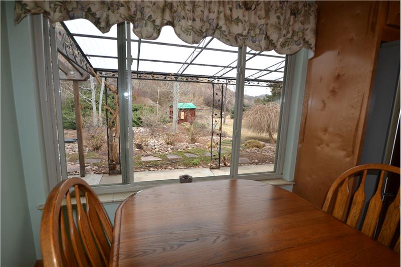 View of patio & backyard from dining room