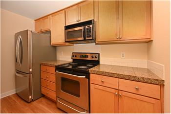 Brand New Fridge and natural stone counter tops!