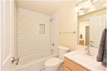 Brand new designer tile work in bathroom
