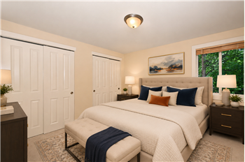 Virtually Staged to show possible layout for Primary Bedroom with En-suite bath.
