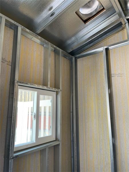 Internal dimensions of shed are 72“ wide by 96” long. It has 2 vents & hardiback board exterior