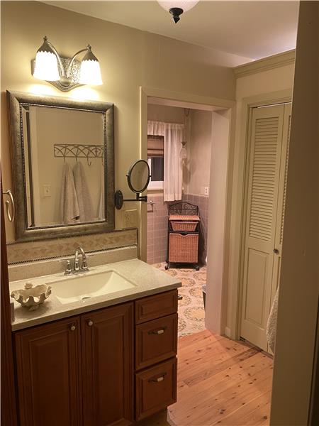 Primary bathroom with walk in closet