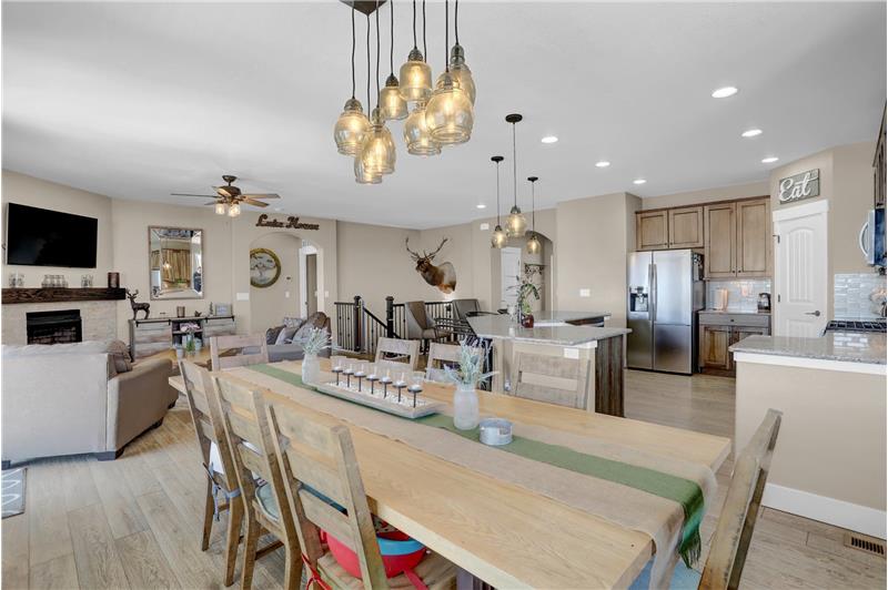 View of the Kitchen and Great Room from the Dining Area