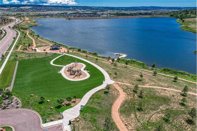 Playground and trails near the lake