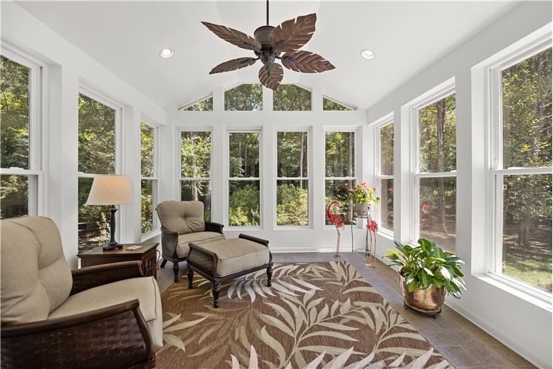 Custom 3-season sunroom with vaulted ceiling