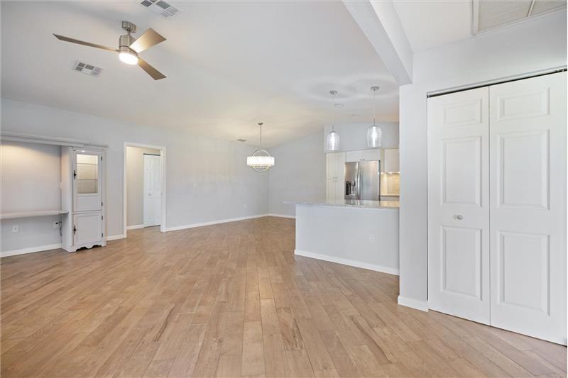 From Entry looking at the Great Room that opens to the Kitchen and Dining Area