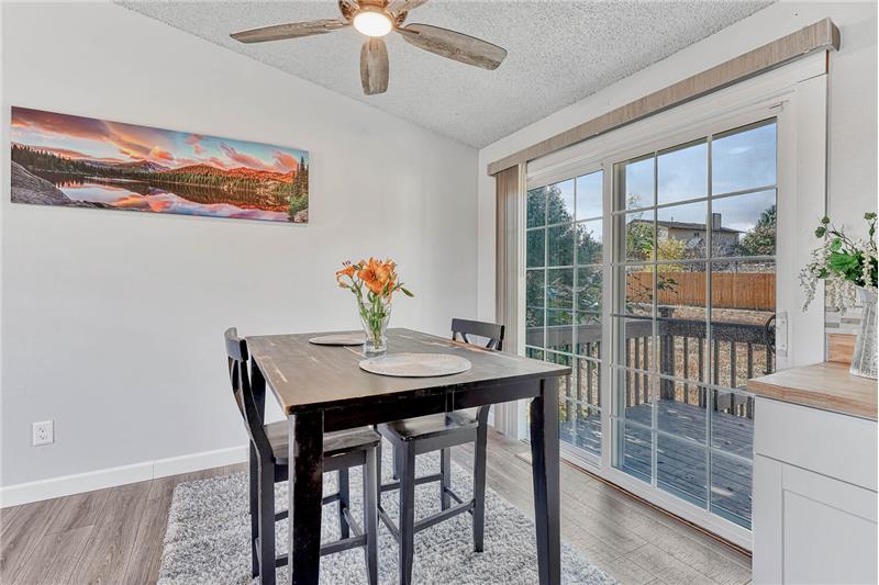Dining Area with slider to the backyard deck