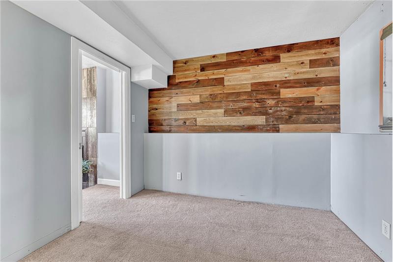 Lower Level Bedroom #3 w/wood accent wall
