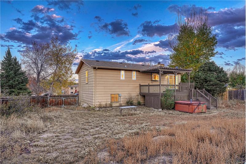 Sunset views of the backyard