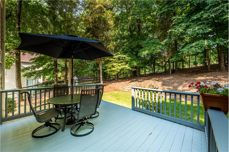 Deck is a natural extension of home's living and entertaining space.