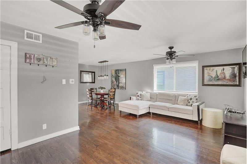 The Living Room flows into the Dining Room