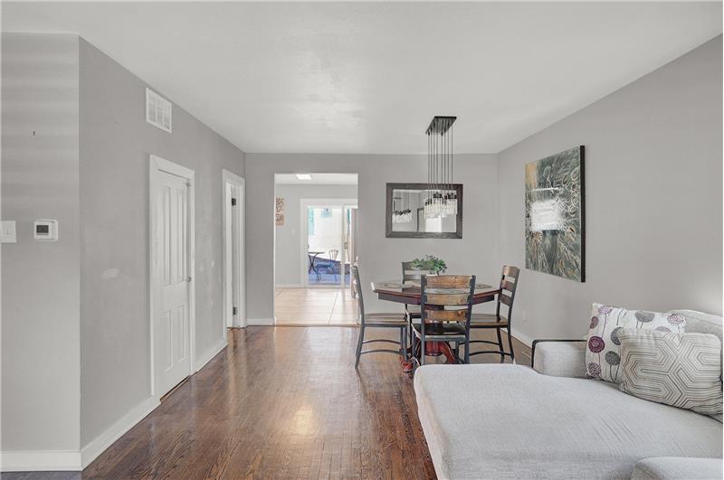 The Dining Room flows into the Kitchen