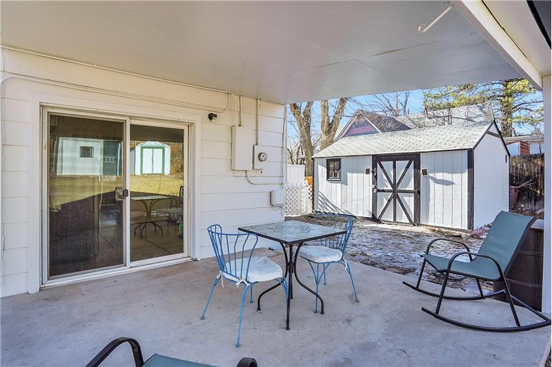 Backyard covered patio off the Kitchen
