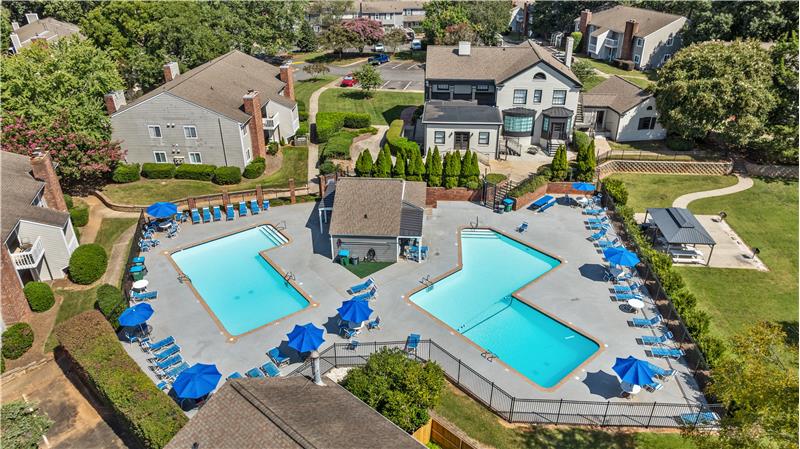 Heathstead has two pools, tennis courts, picnic area