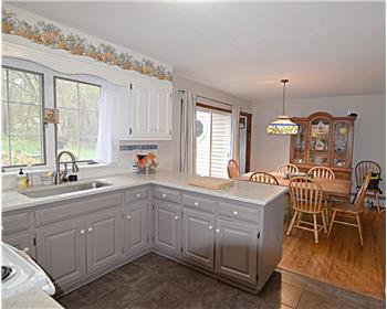 Kitchen with view of the deck