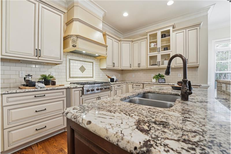 Beautiful custom cabinets and granite