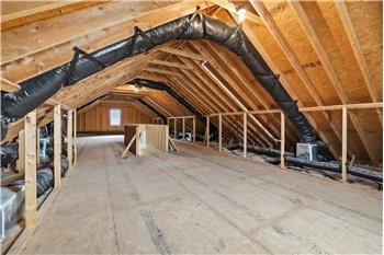 Walk Up Attic with stubbed-in plumbing for additional bathroom