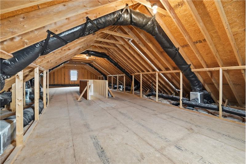 Walk Up Attic with stubbed-in plumbing for additional bathroom