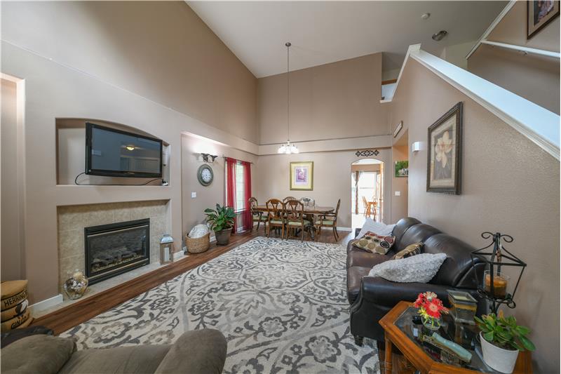 Home as seen when you enter from the front door with large living room/dining room combo.