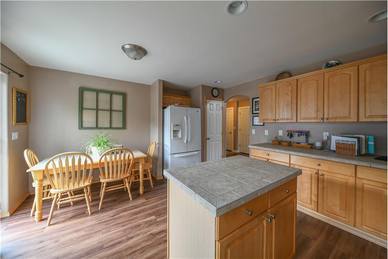 Eat in kitchen is large enough for a big table. 