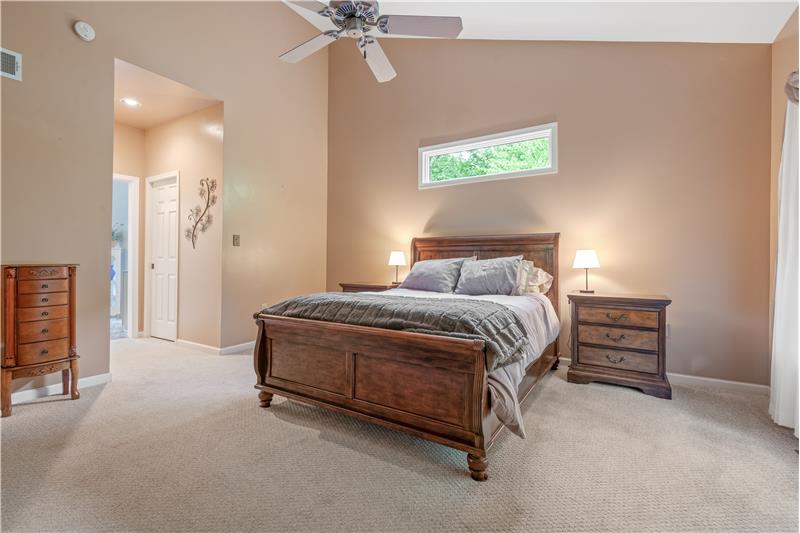 First Floor Primary Bedroom Vaulted Ceilings