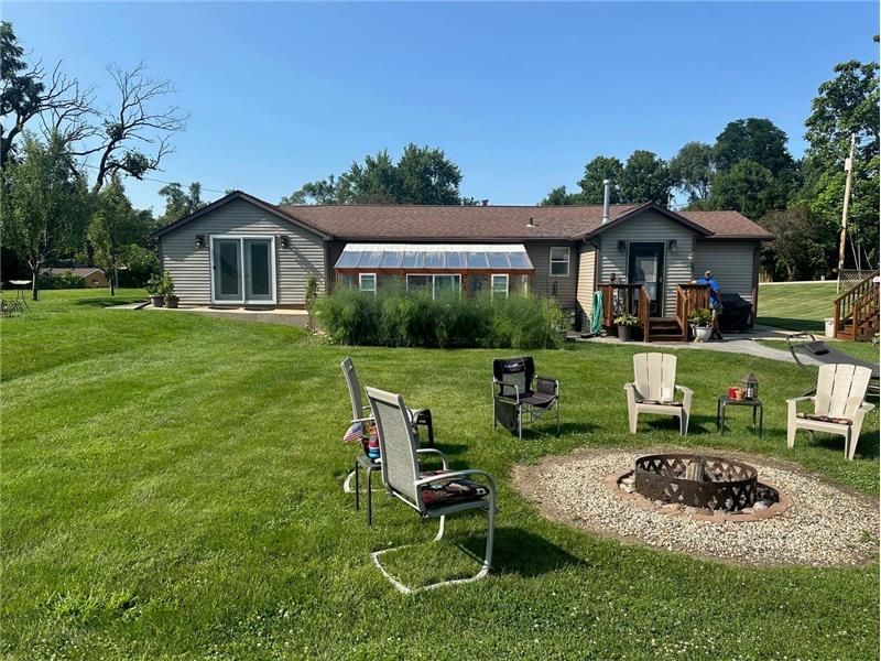 Yard and fire pit area