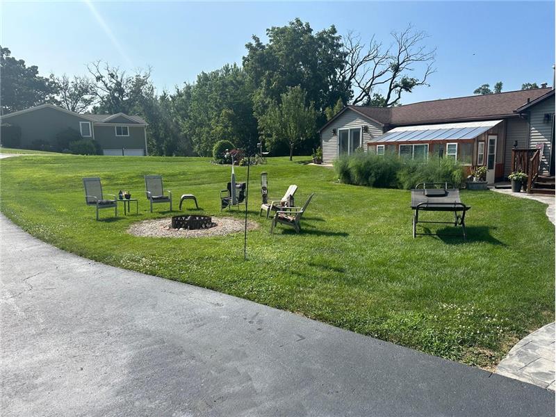 Yard and fire pit area