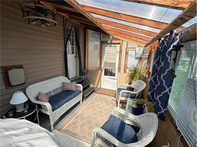 Sunroom and hot tub