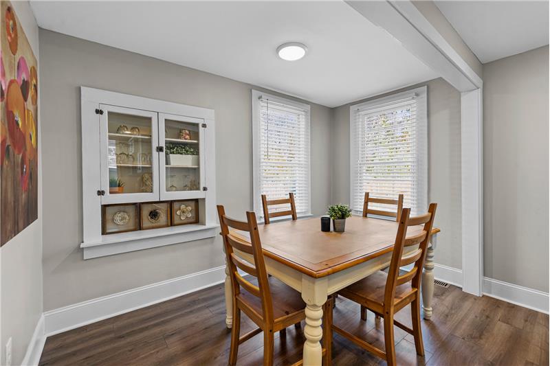 Breakfast room with built-in china/display cabinet