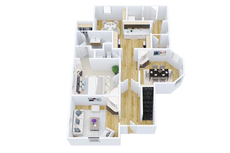 3D Floor Plan: First Floor