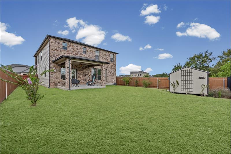 Fenced back porch