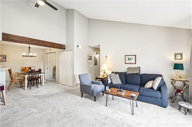 View from in front of fireplace