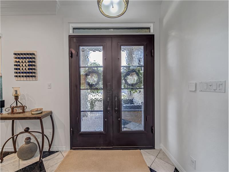 Entryway with french doors