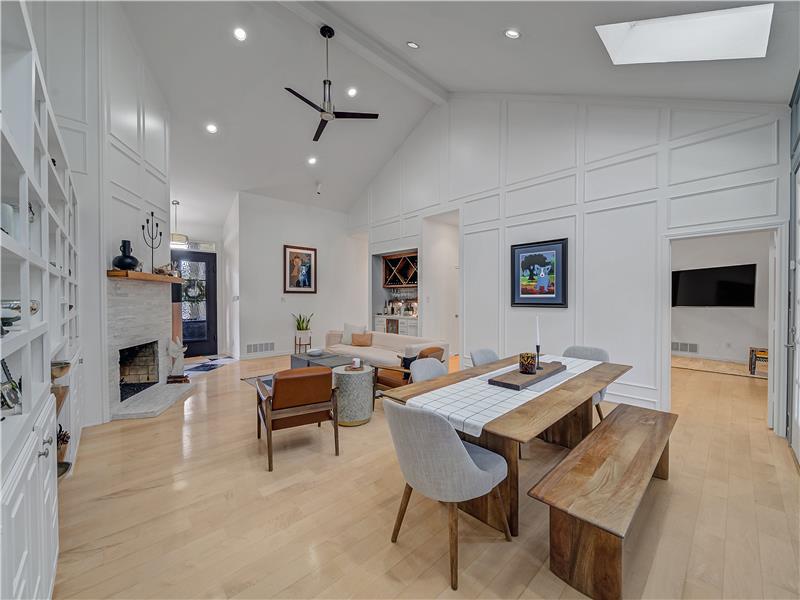 Beautiful built ins and cabinets to display your most cherished family pictures. Living & dining space perfect for entertaining