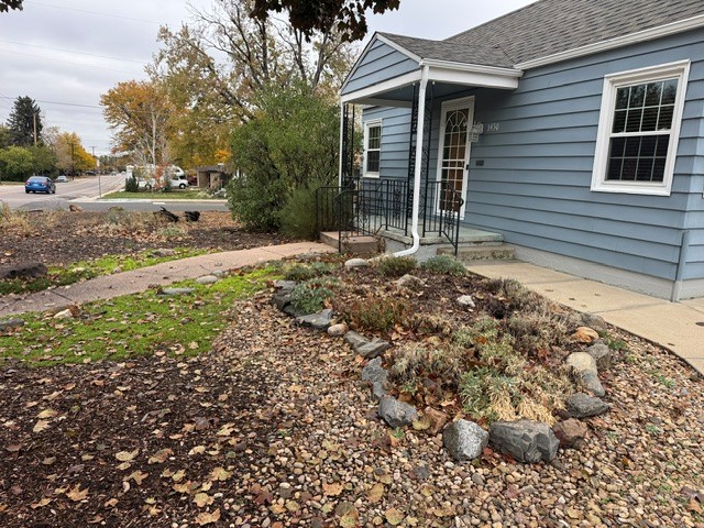Xeriscaped front yard