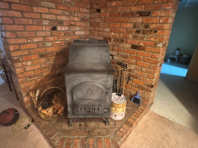 Wood stove in family room