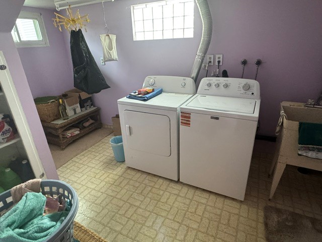 Laundry room in basement