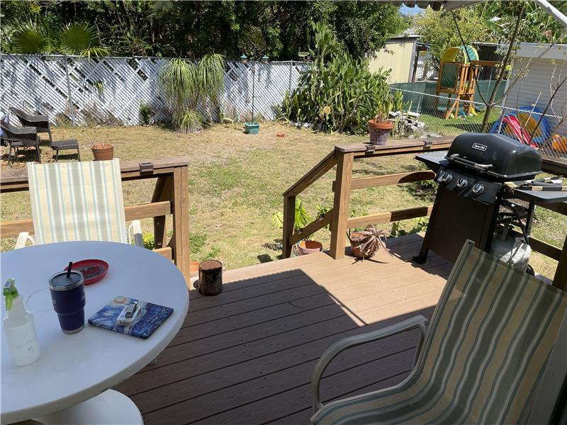 Back porch & yard