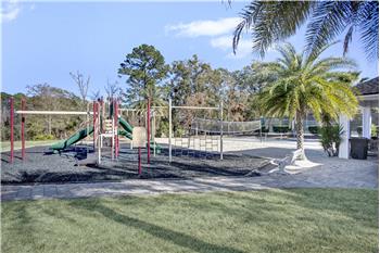 Volleyball and kids play area at the amenity center