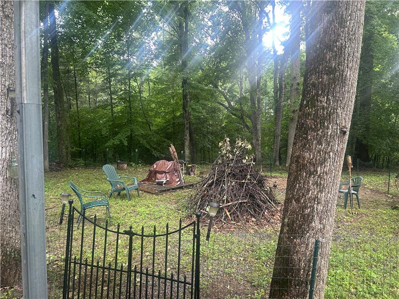 Fenced in back yard for pets